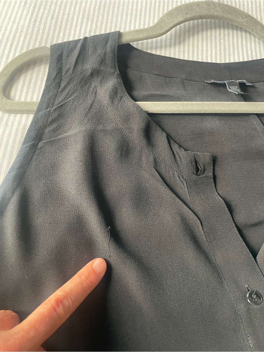 Eileen Fisher Sleeveless Black Button-Front Maxi Dress - Picture 5 of 5